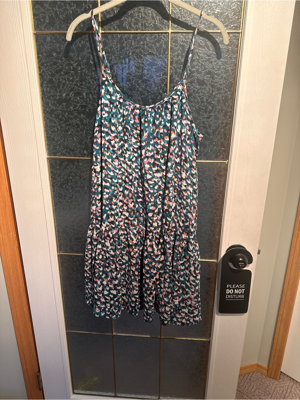 saltwater LUXE Teal Multi-Print Spaghetti Strap Mini Dress